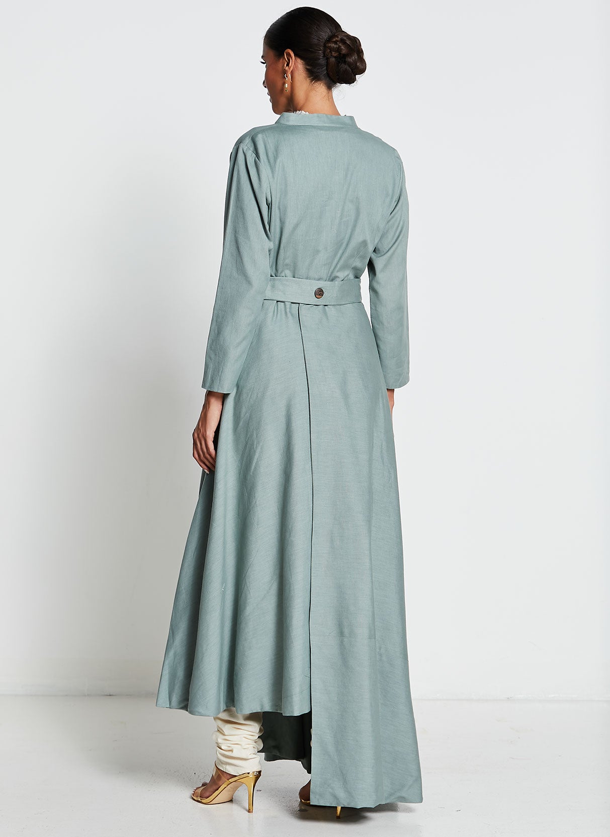 Sage Green Asymmetrical Long Dress