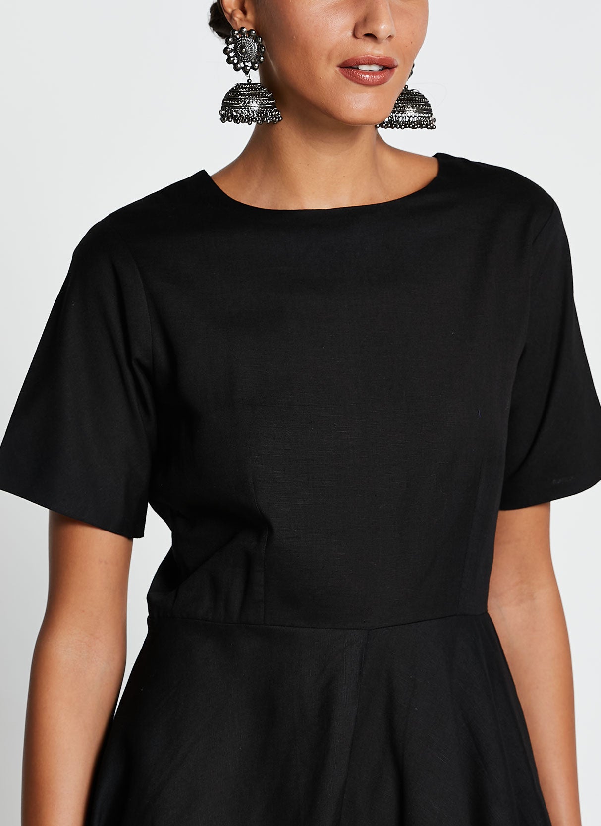 Black Dress with Straight Pants