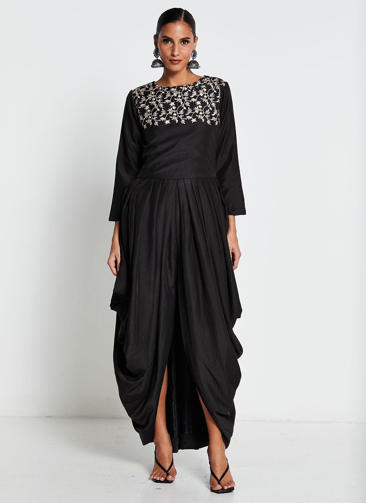 Muslin Silk Embellished Gown