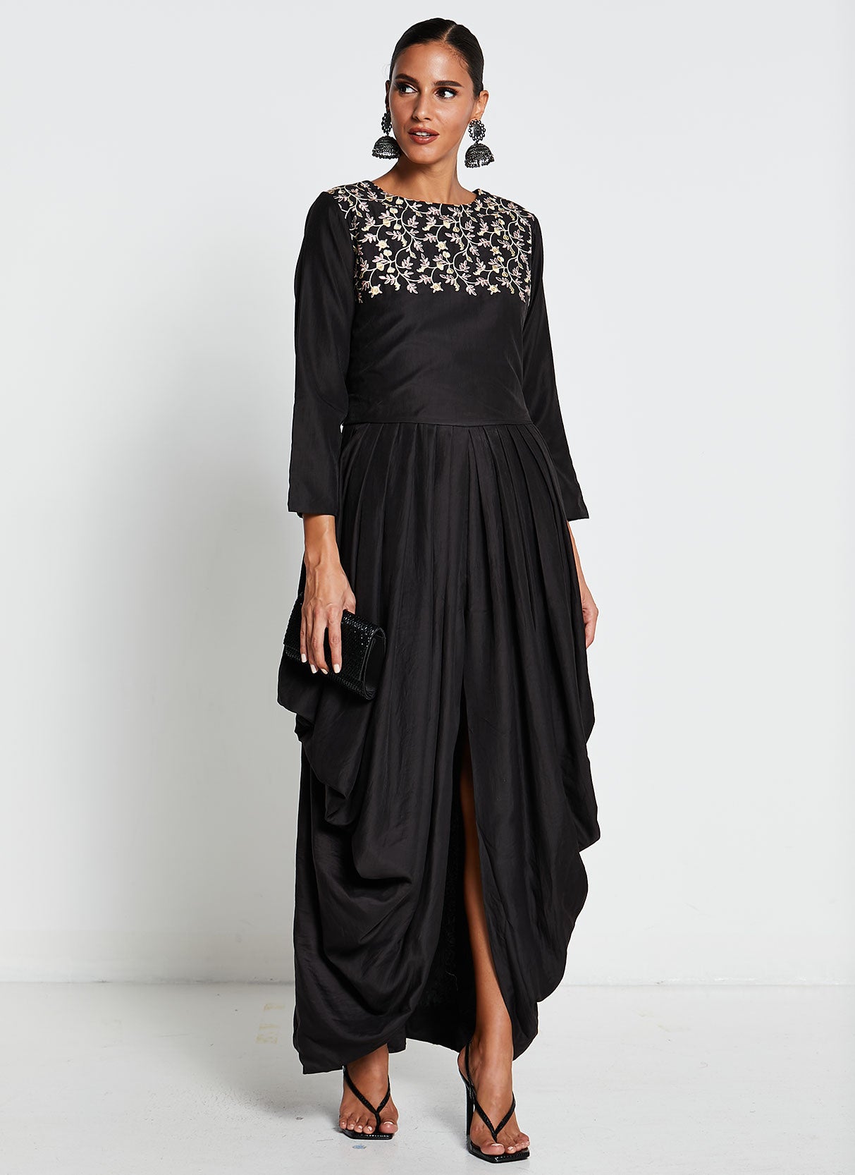 Muslin Silk Embellished Gown