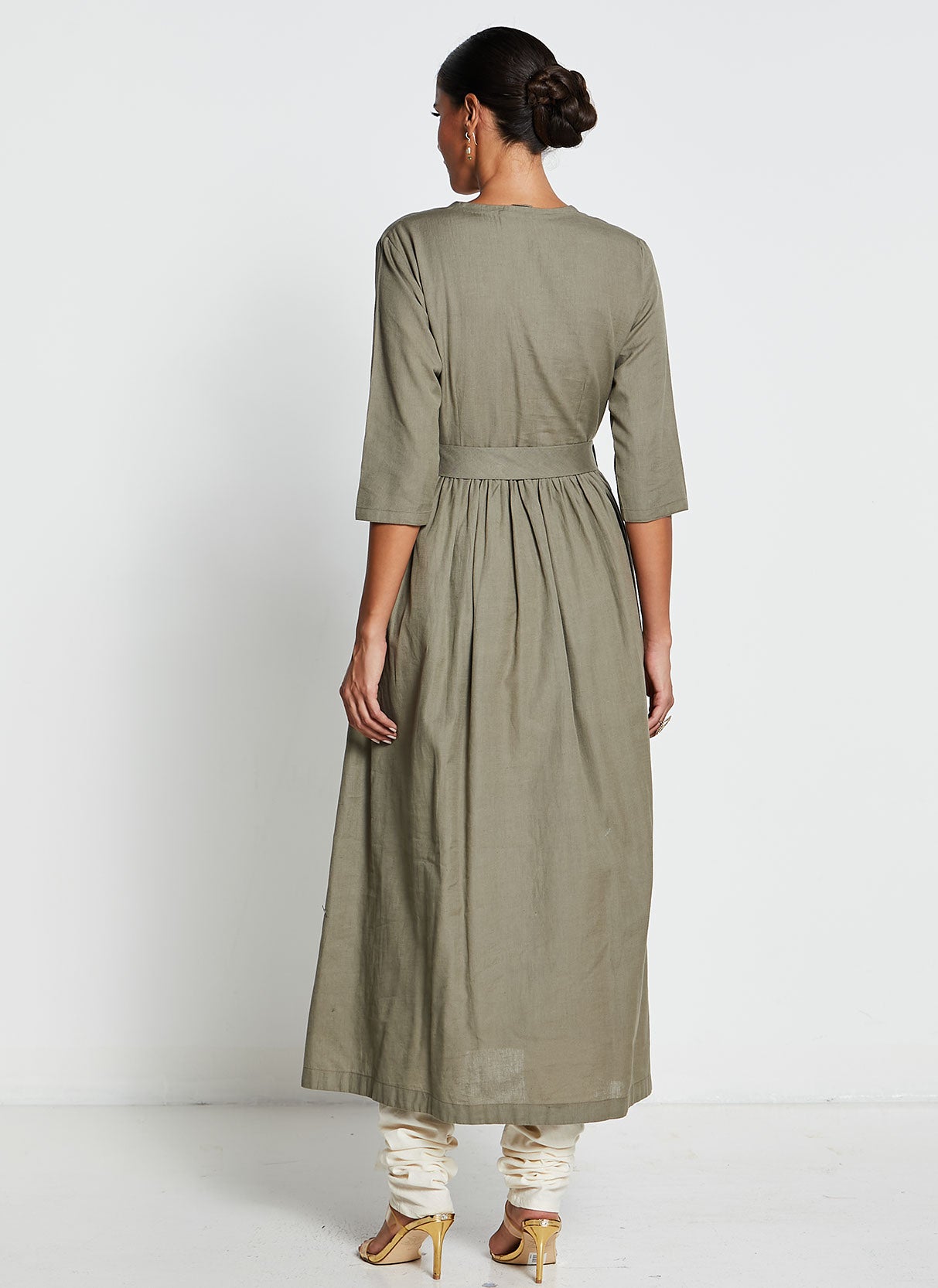 Olive Green Wrap Dress