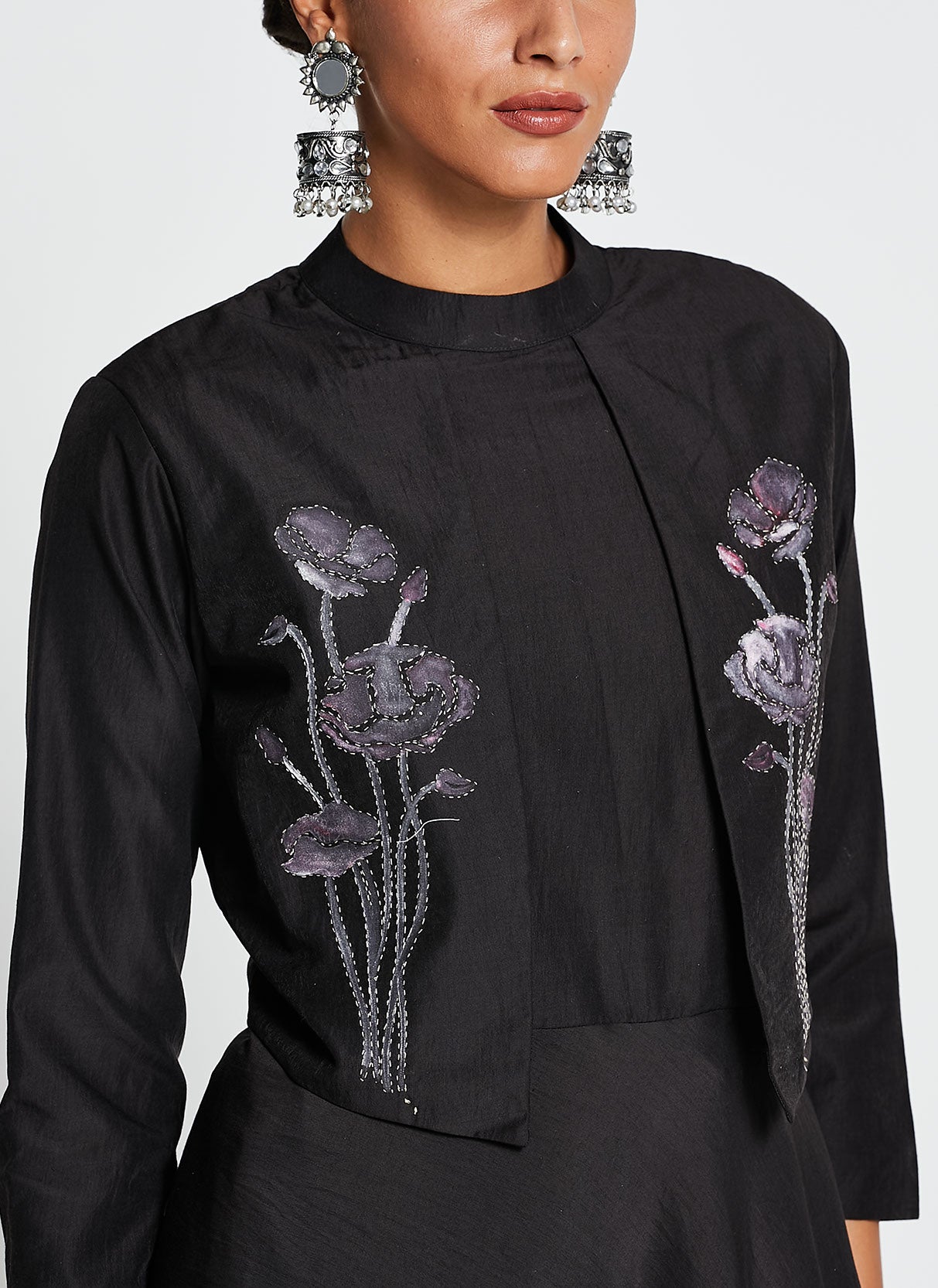 Bhagalpuri Silk Gown with Trail
