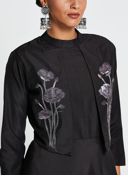 Bhagalpuri Silk Gown with Trail