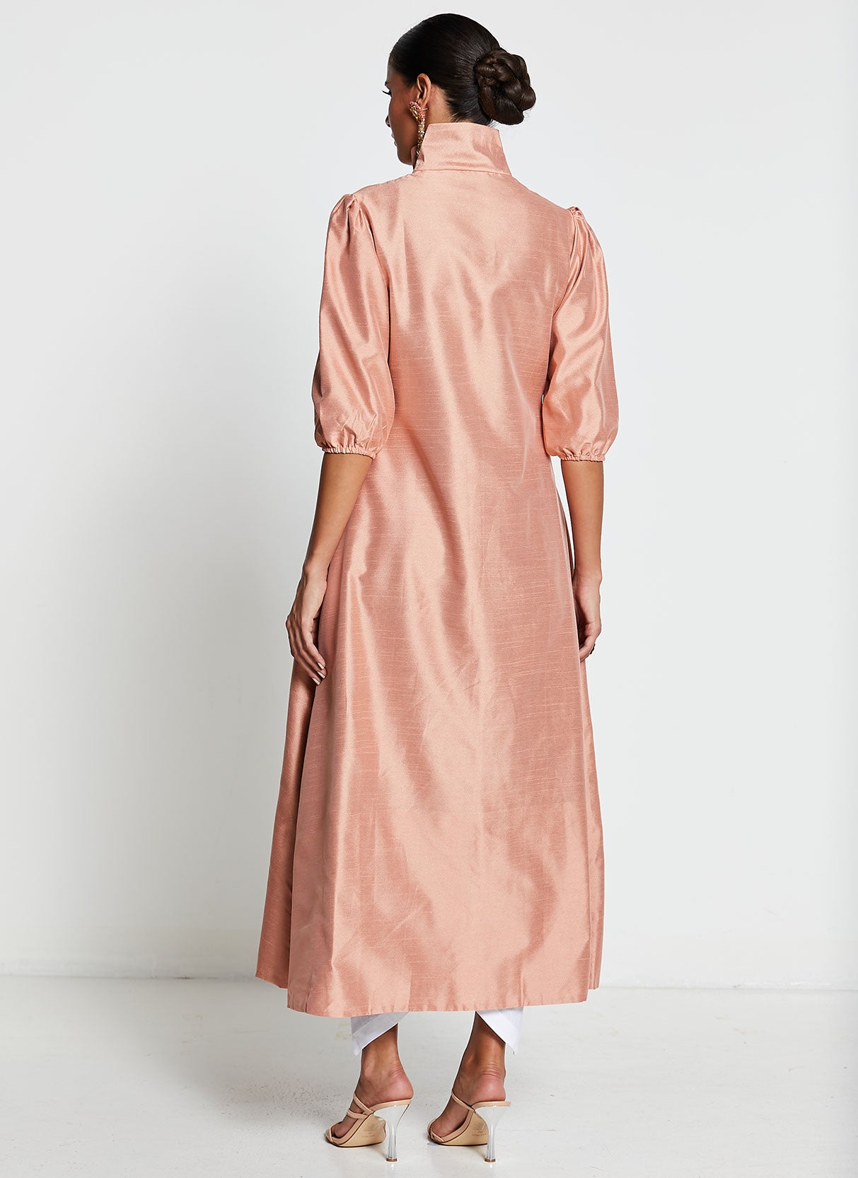 Art Silk Embroidered Jacket Dress