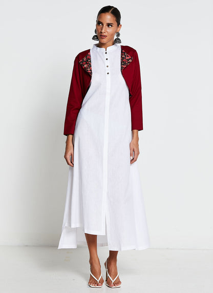 Long Dress with Printed Jacket