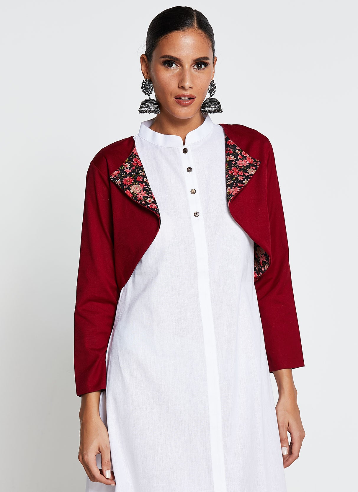 Long Dress with Printed Jacket