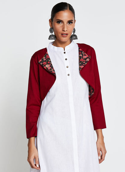 Long Dress with Printed Jacket