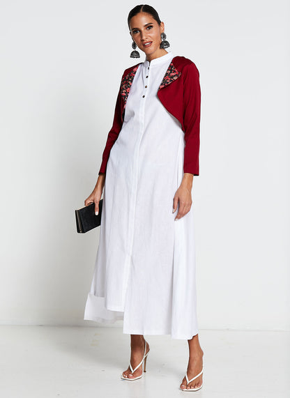 Long Dress with Printed Jacket