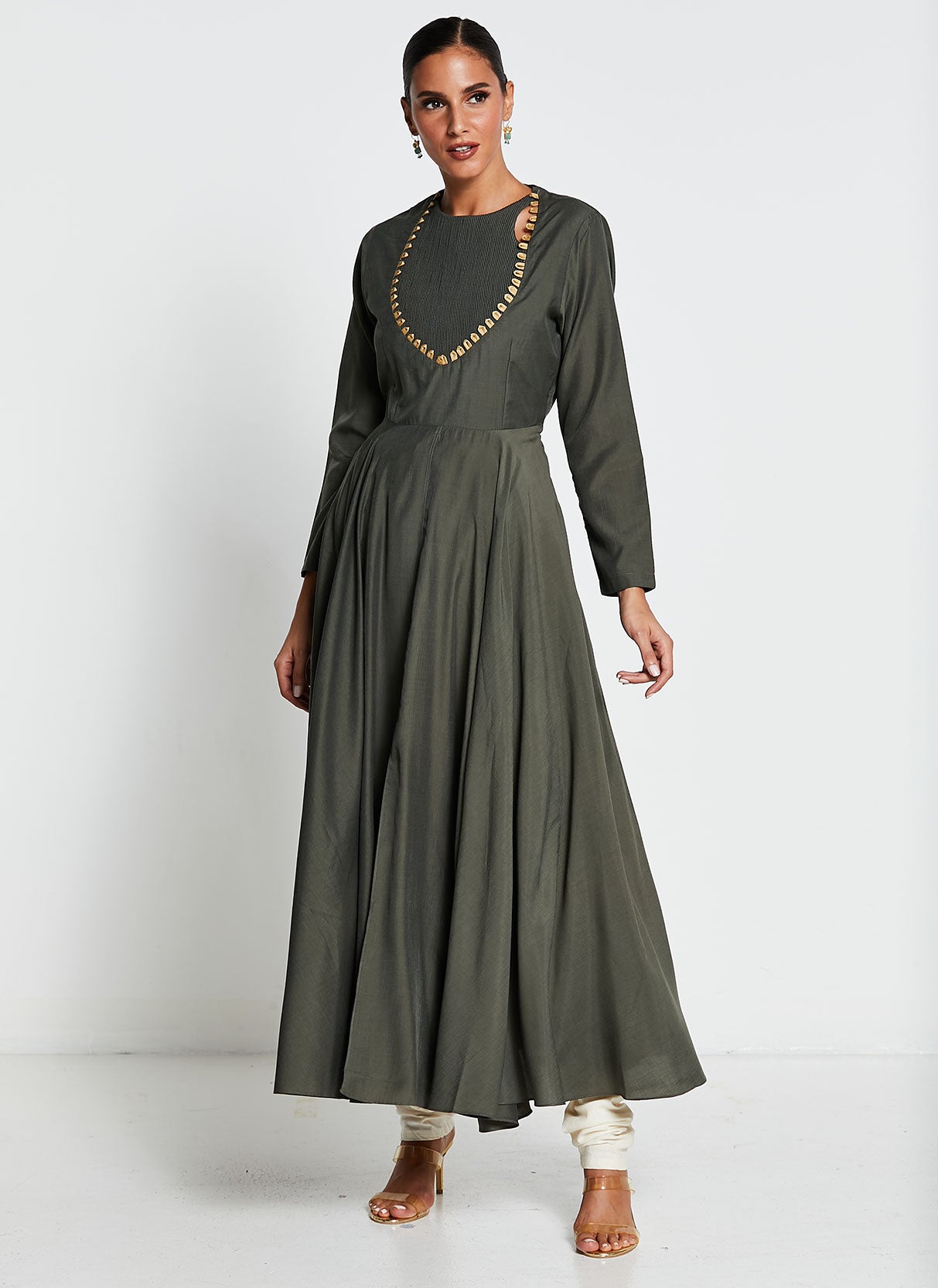 Muslin Silk Anarkali Dress with Pants