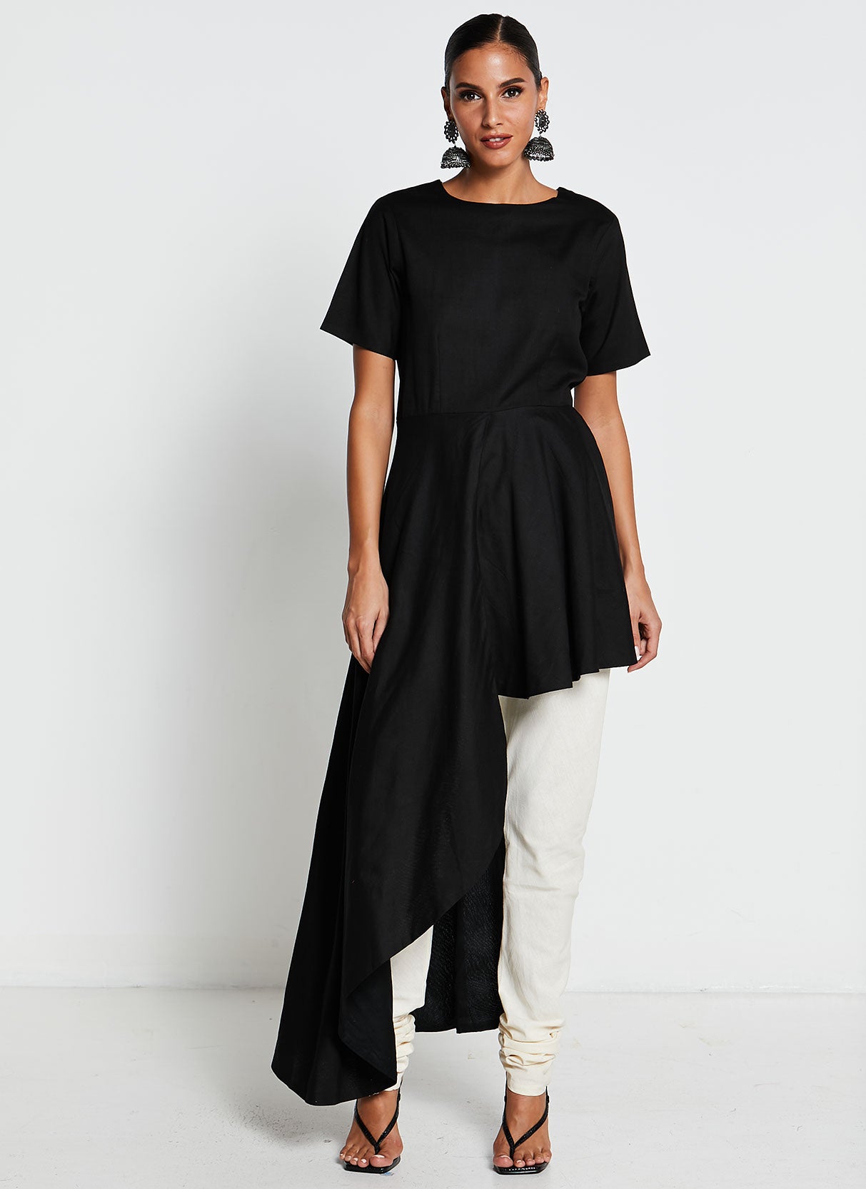 Black Dress with Straight Pants